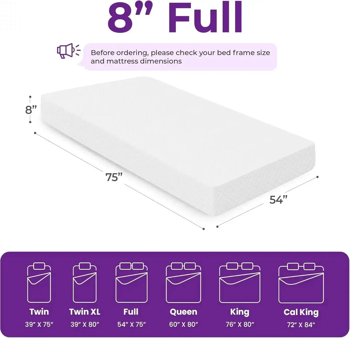 Cooling Gel Memory Foam Mattress - Medium Firm Allen Cozy Haven Store