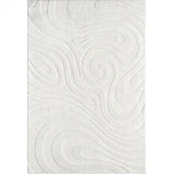 Cozy Cream Area Rug For Living Room, Bedroom - Swirl Waves Pattern - 6' X 9' - Durable & Easy To Clean Allen Cozy Haven Store