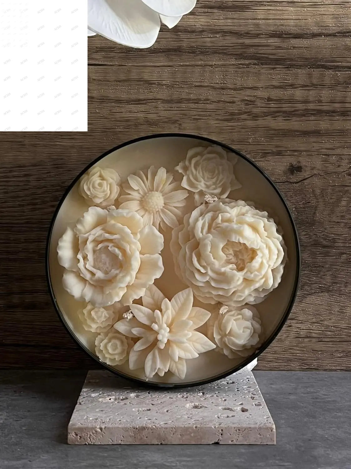 Custom Scented Flower Candle - 12 Oz, 4-Wick Soy Candle in Apple Harvest, Black Matte Finish, Ideal for Weddings, Holidays, Housewarmings, and Home Decor with Gift Wrapping Option Agaboo Candles