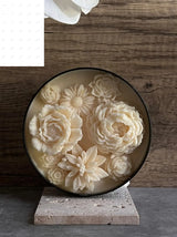 Custom Scented Flower Candle - 12 Oz, 4-Wick Soy Candle in Apple Harvest, Black Matte Finish, Ideal for Weddings, Holidays, Housewarmings, and Home Decor with Gift Wrapping Option Agaboo Candles