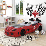 Dash Twin Race Car Bed for Kids with LED Lights and Sound, White Allen Cozy Haven Store