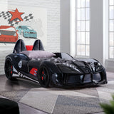 Dash Twin Race Car Bed for Kids with LED Lights and Sound, White Allen Cozy Haven Store