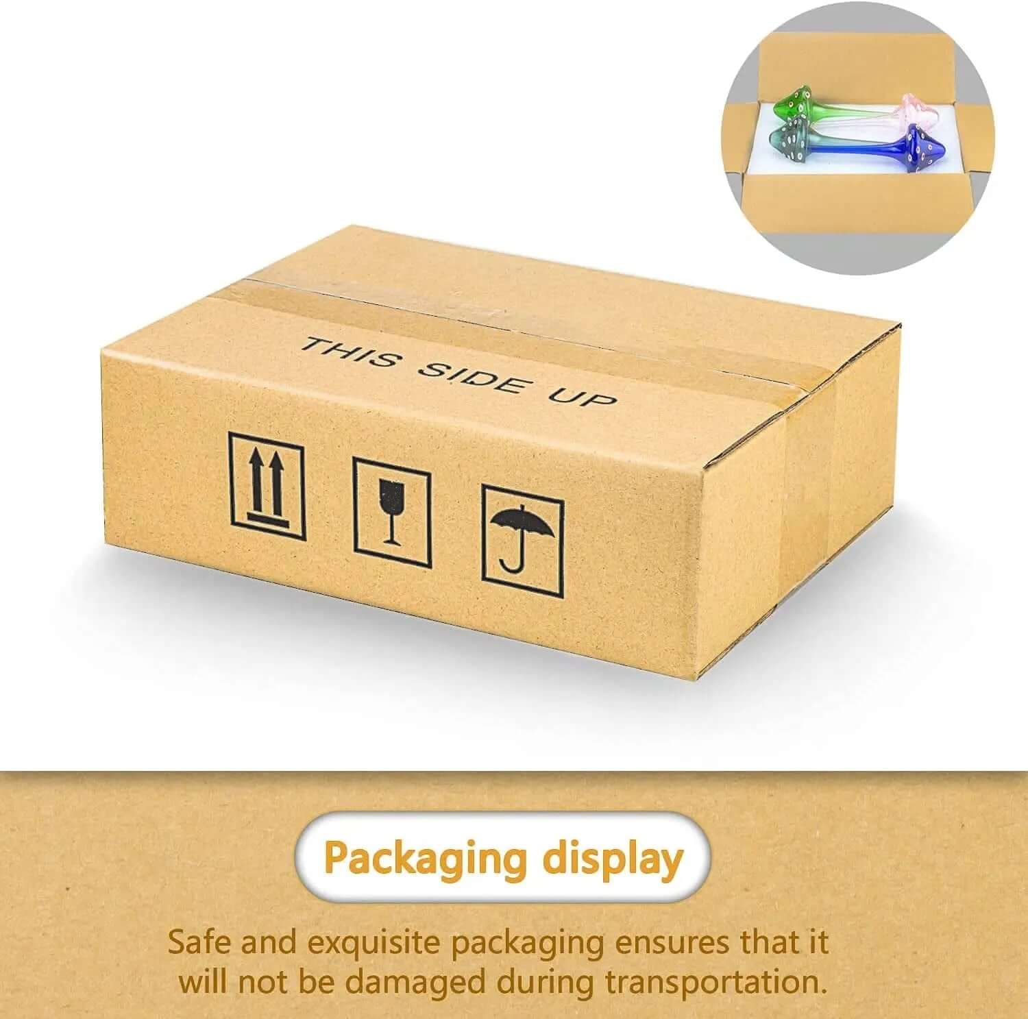 Deluxe Set of 4 Decorative Mushroom-Shaped Glass Self-Watering Spikes for Indoor and Outdoor Plants-Allen Cozy Haven Store