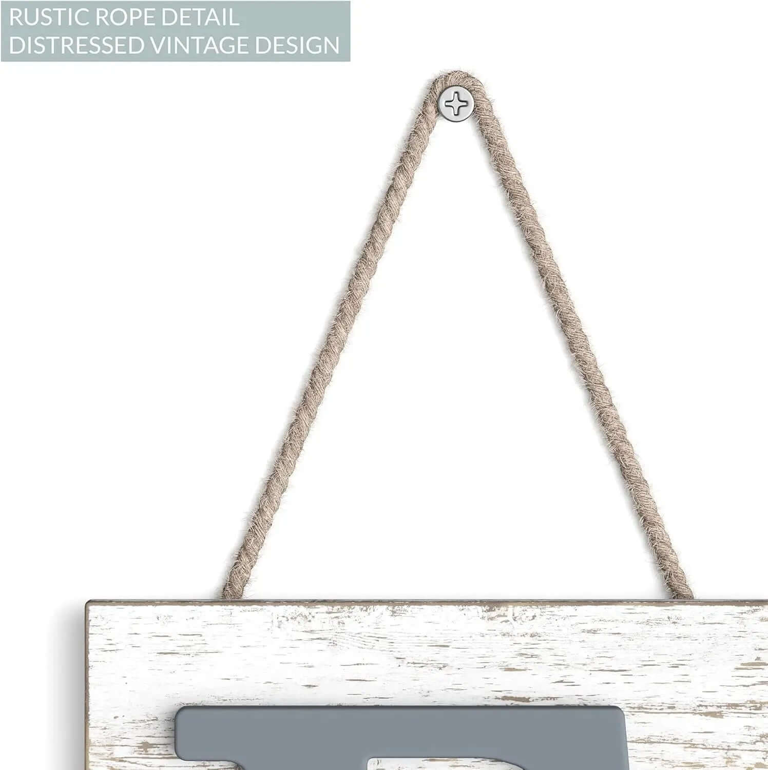 Distressed Rustic Farmhouse "Love" Wall Tile Sign - 32" x 8" Wood Decor for Home and Kitchen (White)-Allen Cozy Haven Store