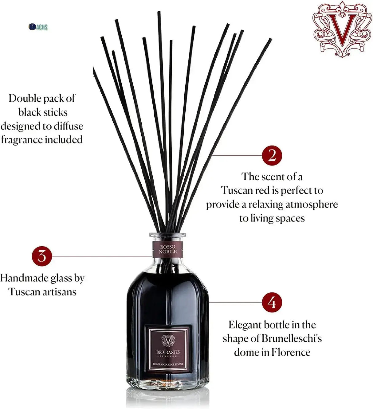 Dr. Vranjes Rosso Nobile 500ml  Fragrance oil Diffuser - Allen Cozy Haven Store -  