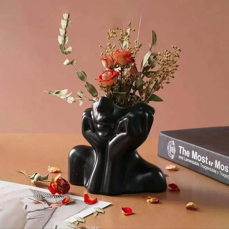 Elegant Ceramic Face Design Vase for Home and Room Decor - Summer 2024 Collection-Allen Cozy Haven Store