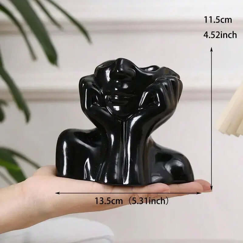 Elegant Ceramic Face Design Vase for Home and Room Decor - Summer 2024 Collection-Allen Cozy Haven Store