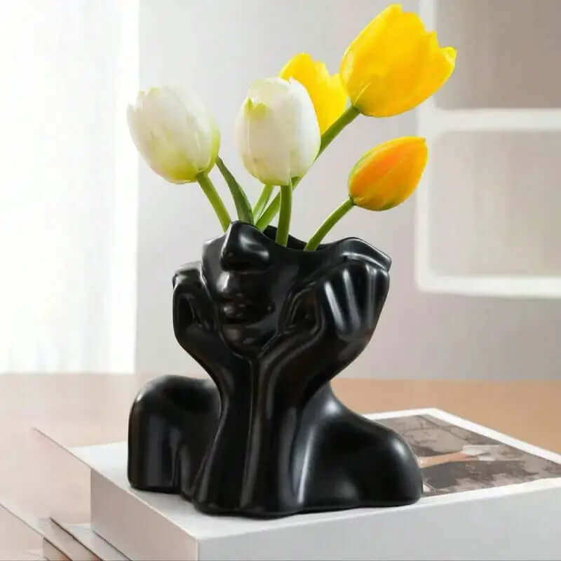 Elegant Ceramic Face Design Vase for Home and Room Decor - Summer 2024 Collection-Allen Cozy Haven Store
