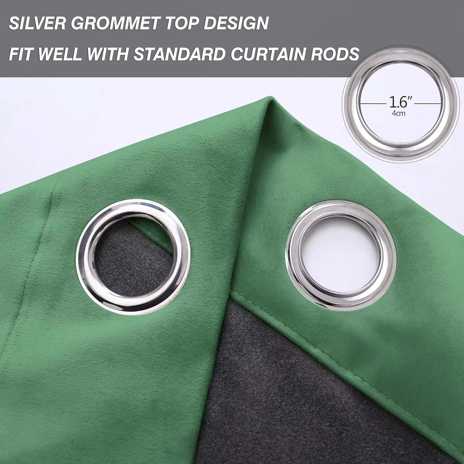 Elegant Green Velvet Blackout Curtains - 84-Inch Thermal Insulated Drapes for Bedroom and Living Room Decor, Grommet Top, Single Panel-Allen Cozy Haven Store