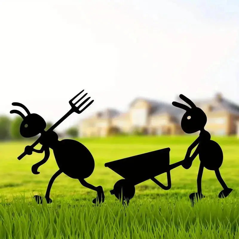 Elegant Metal Ant Garden Decor: Outdoor Metal Ornaments and Art Stake for Home, Lawn, and Backyard-Allen Cozy Haven Store