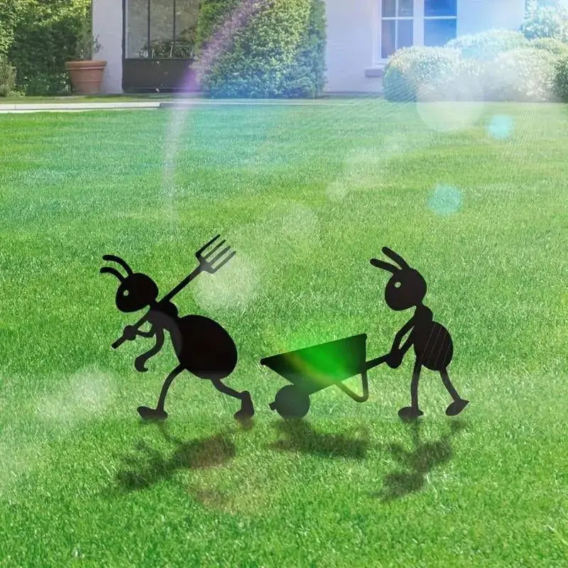 Elegant Metal Ant Garden Decor: Outdoor Metal Ornaments and Art Stake for Home, Lawn, and Backyard-Allen Cozy Haven Store