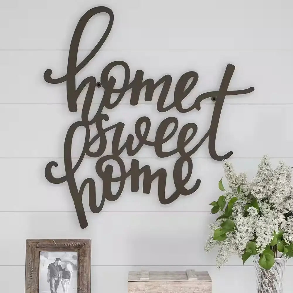 "Elegant Metal Cutout Sign: 'Home Sweet Home'"-Allen Cozy Haven Store