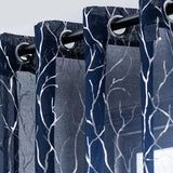 Elegant Tree Branch Sheer Curtains for Bedroom - Metallic Gold and White Grommet Window Treatment Set, 63 Inch Length, 2 Panels (52 x 63 Inch)-Allen Cozy Haven Store