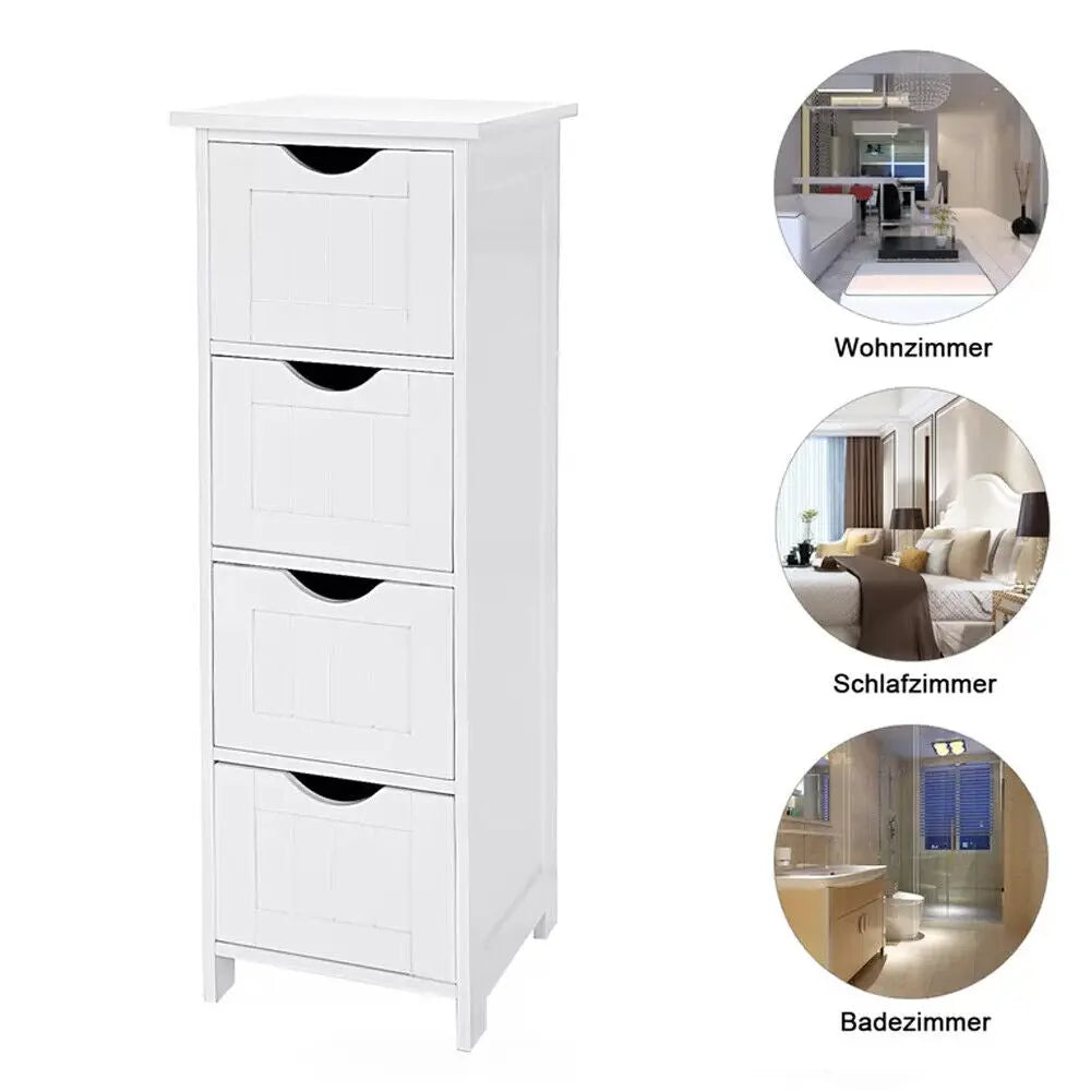 Elegant White 4-Drawer Wooden Dresser-Allen Cozy Haven Store