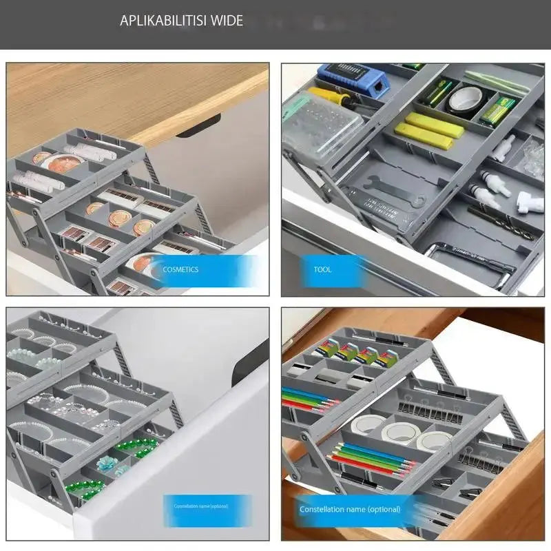 Expandable Multi-Level Drawer Organizer for Office Supplies and Kitchen Utensils-Allen Cozy Haven Store