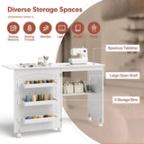 Folding Sewing Craft Table Shelf Storage Cabinet Home Furniture-Allen Cozy Haven Store