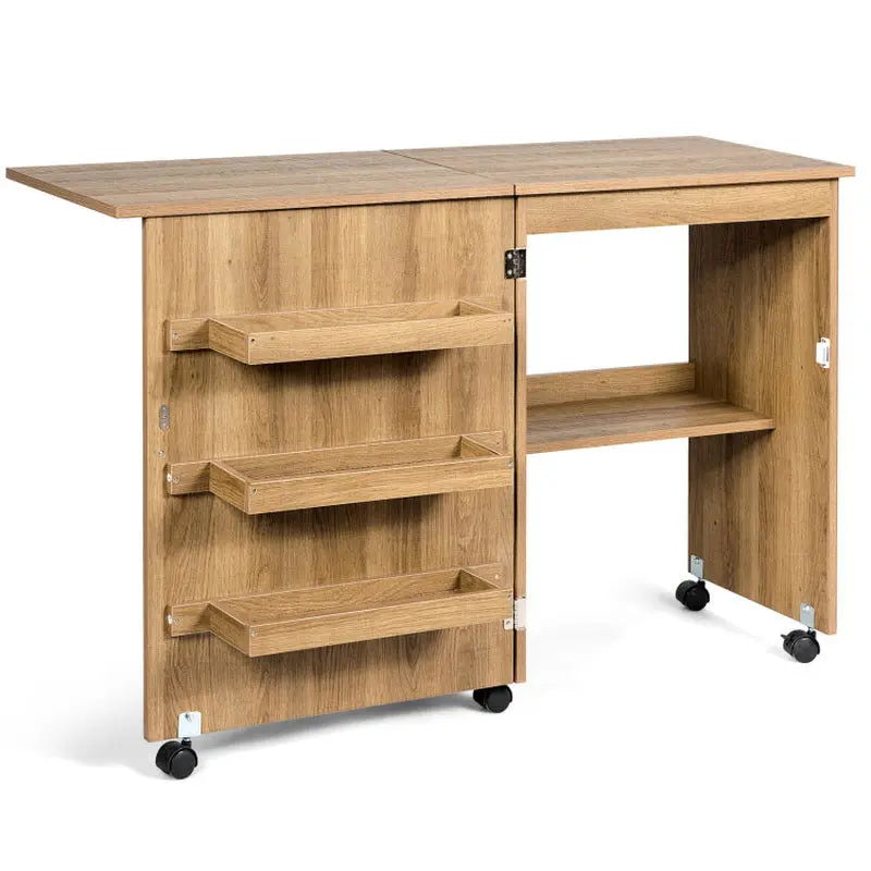 Folding Sewing Craft Table Shelf Storage Cabinet Home Furniture-Allen Cozy Haven Store