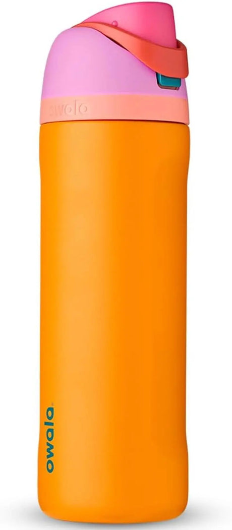 Freesip 24-Ounce Insulated Water Bottle with Straw - BPA-Free, Ideal for Sports and Travel, Dark Color-Allen Cozy Haven Store