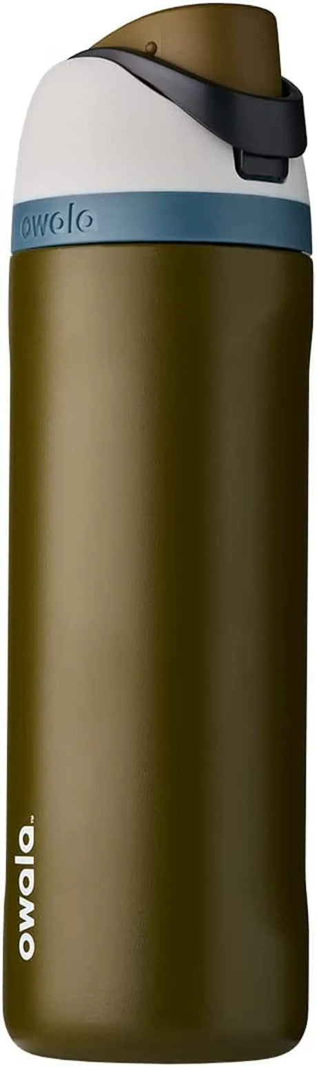 Freesip 24-Ounce Insulated Water Bottle with Straw - BPA-Free, Ideal for Sports and Travel, Dark Color-Allen Cozy Haven Store