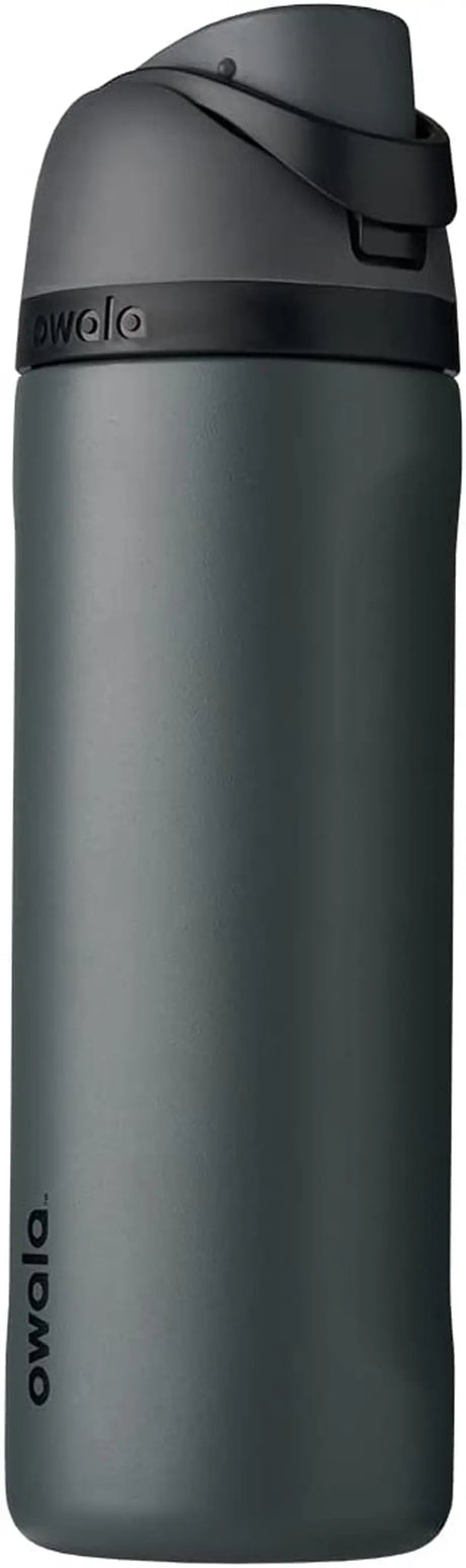 Freesip 24-Ounce Insulated Water Bottle with Straw - BPA-Free, Ideal for Sports and Travel, Dark Color-Allen Cozy Haven Store