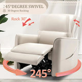 Glider Rocking Chair Nursery, Electric Rocking Recliner Chair of Faux Leather, Power Rocker Recliner Chair with Side Pockets Allen Cozy Haven Store