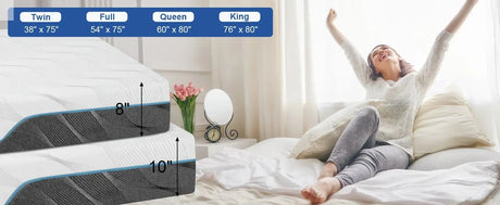 Hcore Queen Mattress, 8/10 inch Medium Firm - Extra Firm Dual-Sided Flip-Flop Mattress for Back Pain Relief Allen Cozy Haven Store