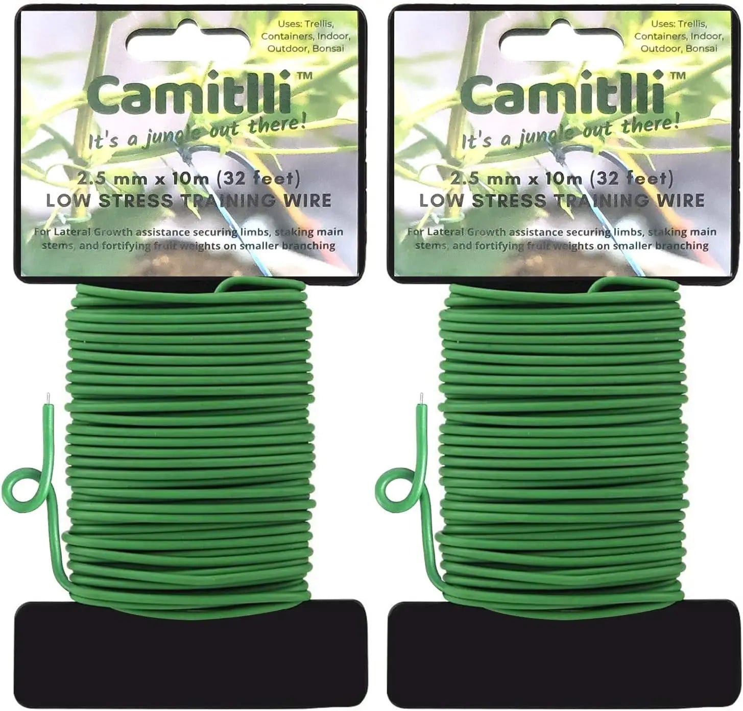 Heavy-Duty Reusable Garden Plant Wire Twist Ties - Soft Wire Ties for Gardening and Home Office (Green, 2 Pack, Total Length 65.6 Feet)-Allen Cozy Haven Store