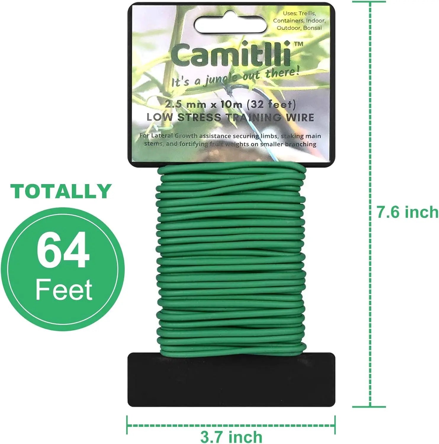 Heavy-Duty Reusable Garden Plant Wire Twist Ties - Soft Wire Ties for Gardening and Home Office (Green, 2 Pack, Total Length 65.6 Feet)-Allen Cozy Haven Store