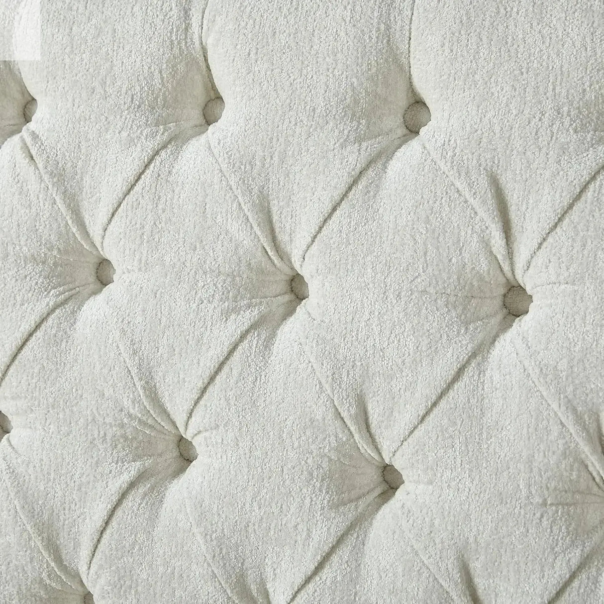 King Size Platform Bed Frame, Chenille Upholstered Sleigh Bed with Scroll Wingback Headboard & Footboard/Button Tufted Cream Allen Cozy Haven Store