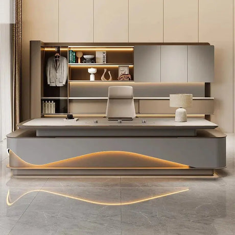 L Shaped Modern Office Desk Executive Work Luxury Conference Computer Desk Manager Reading Escritorio Oficina Modern Furniture Allen Cozy Haven Store