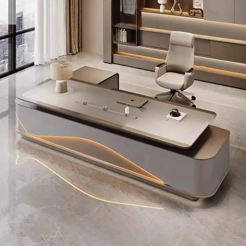 L Shaped Modern Office Desk Executive Work Luxury Conference Computer Desk Manager Reading Escritorio Oficina Modern Furniture Allen Cozy Haven Store