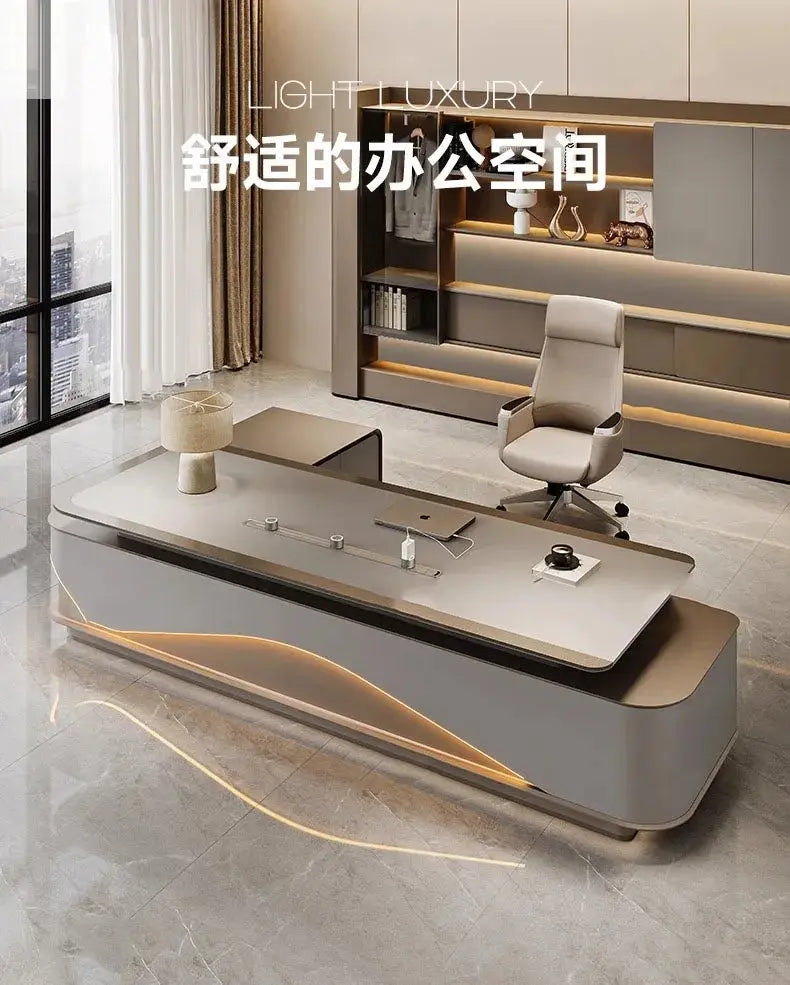 L Shaped Modern Office Desk Executive Work Luxury Conference Computer Desk Manager Reading Escritorio Oficina Modern Furniture Allen Cozy Haven Store