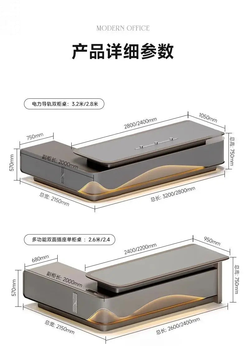 L Shaped Modern Office Desk Executive Work Luxury Conference Computer Desk Manager Reading Escritorio Oficina Modern Furniture Allen Cozy Haven Store