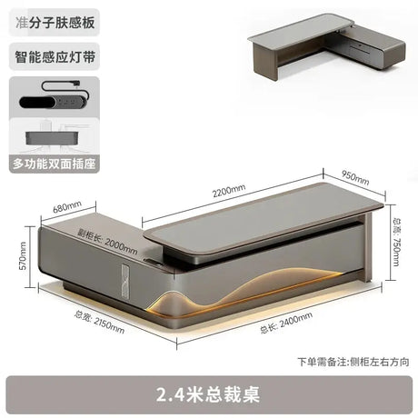 L Shaped Modern Office Desk Executive Work Luxury Conference Computer Desk Manager Reading Escritorio Oficina Modern Furniture Allen Cozy Haven Store
