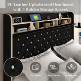 LED Bed Frame with Galaxy Star Projector, 2 Drawers, 52" PU Headboard with Charging Station, Noise Free, No Box Spring Allen Cozy Haven Store