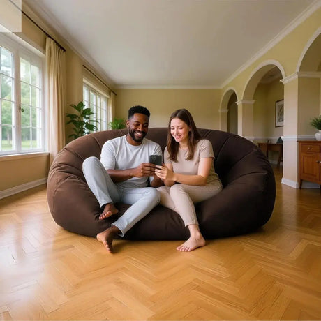 Luxurious Giant 6ft Bean Bag Chair with Microsuede Cover - Ultra Soft, Foam Filling, Washable XL Bean Bag Sofa for Kids, Teenag Allen Cozy Haven Store