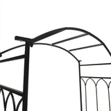 "Metal Trellis Arbor Arch with Garden Bench for Climbing Plants - Outdoor Steel Seating for Two, 484 lbs Weight Capacity, Black"-Allen Cozy Haven Store
