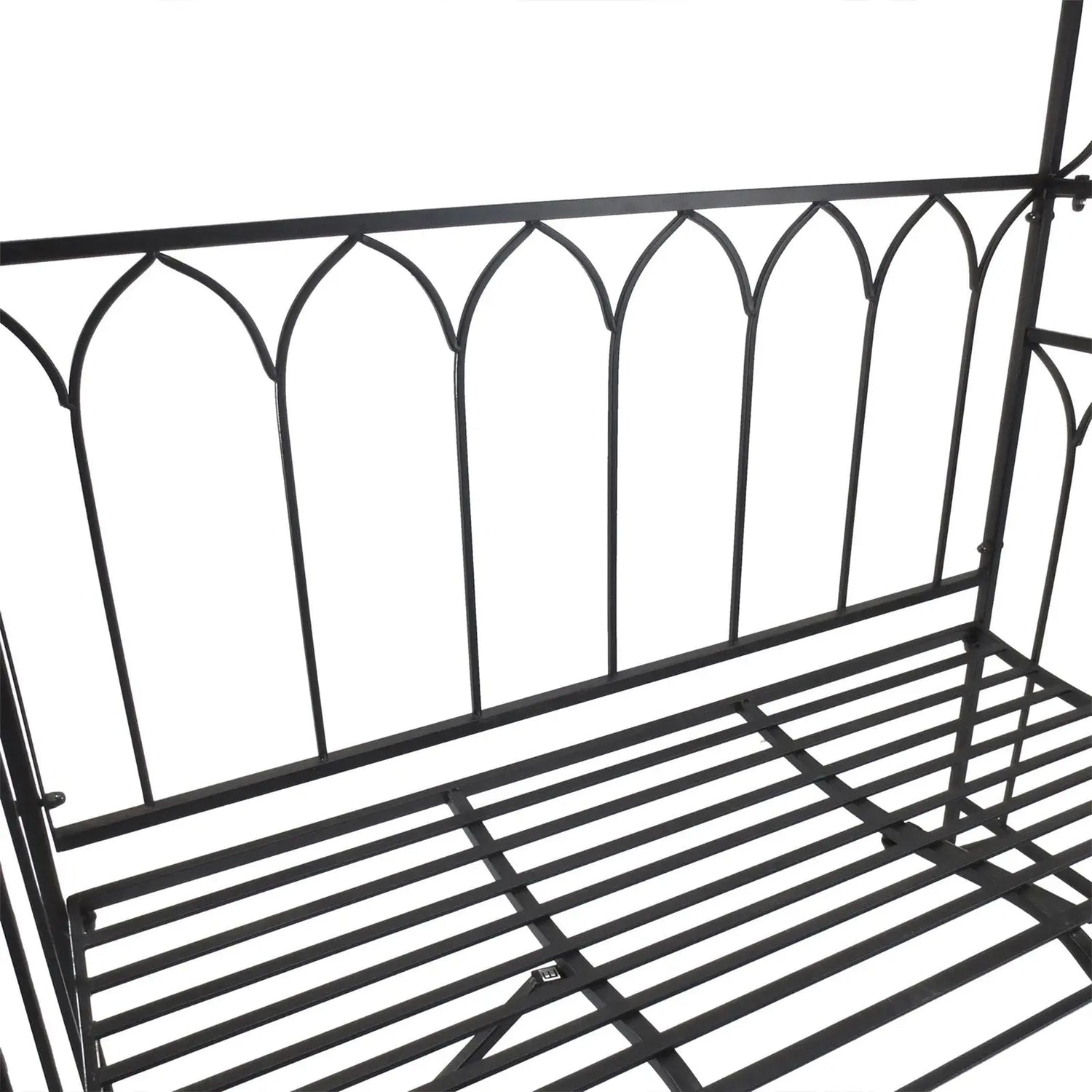 "Metal Trellis Arbor Arch with Garden Bench for Climbing Plants - Outdoor Steel Seating for Two, 484 lbs Weight Capacity, Black"-Allen Cozy Haven Store