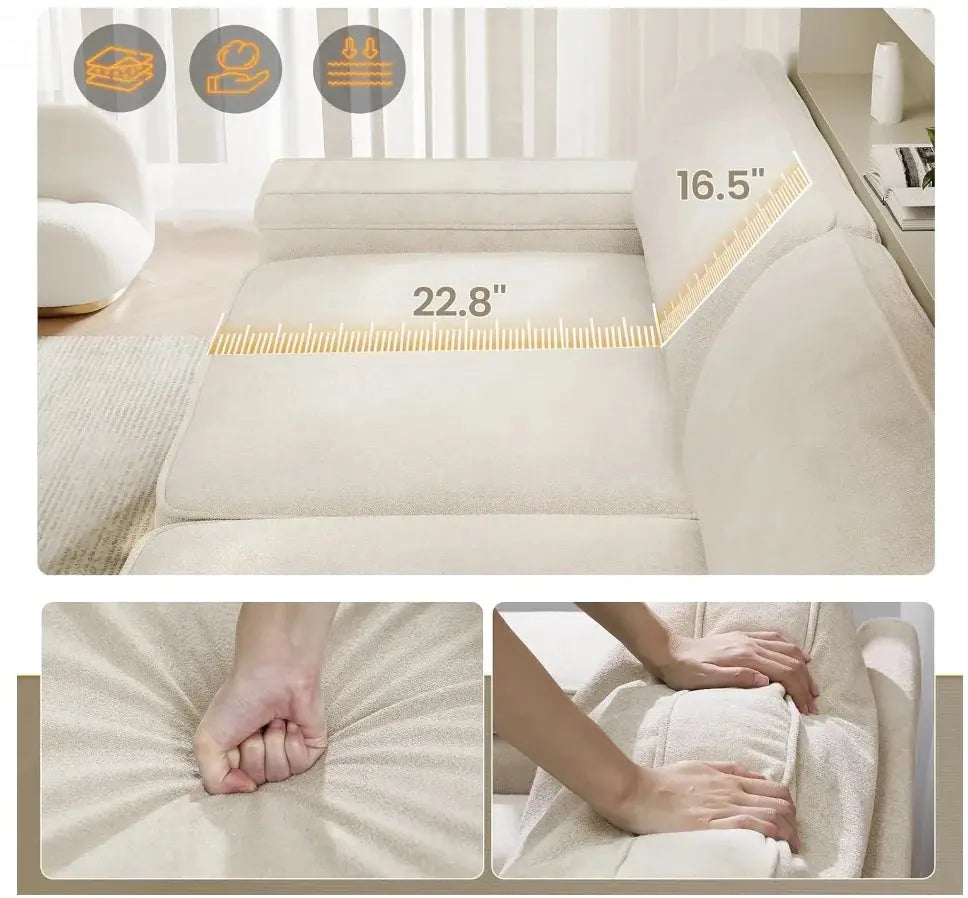 Modern Sofas Couches for Living Room, Comfy Couch with Extra Deep Seats, Oversized Loveseat Sofa with Storage and 2 USB Chargin Allen Cozy Haven Store