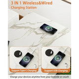 Multi-Functional Dog Crate Furniture with Wireless Charging, Dual USB, Drawer & Cushion Allen Cozy Haven Store