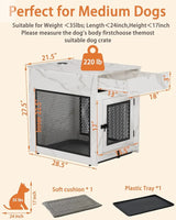 Multi-Functional Dog Crate Furniture with Wireless Charging, Dual USB, Drawer & Cushion Allen Cozy Haven Store