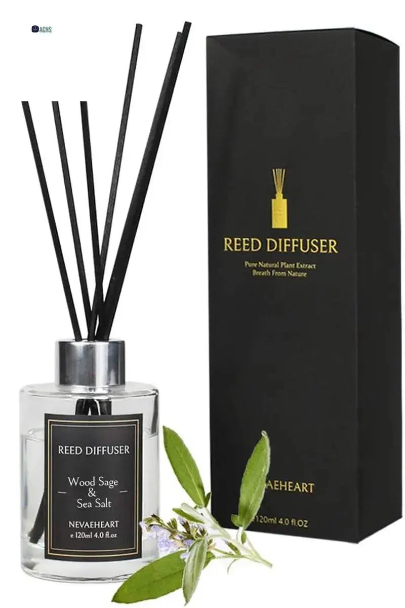 NEVAEHEART Wood Sage & Sea Salt Reed Diffuser Set with Diffuser Sticks - Allen Cozy Haven Store -  