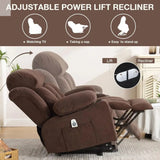 Power Lift Recliner Chair for Elderly with Vibration Massage and Lumbar Heating Electric Oversized Single Sofa with Cup Holder a Allen Cozy Haven Store