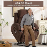 Power Lift Recliner Chair for Elderly with Vibration Massage and Lumbar Heating Electric Oversized Single Sofa with Cup Holder a Allen Cozy Haven Store