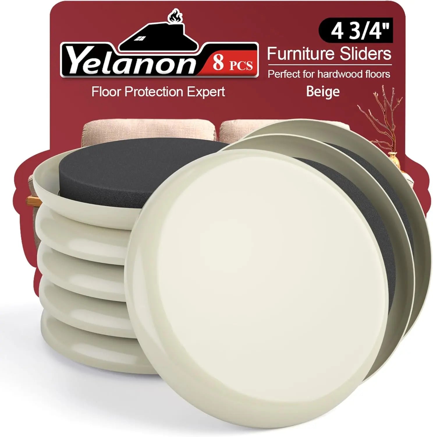 Premium 16-Piece Heavy-Duty Furniture Sliders - 3.5” Square Brown Pads for Carpet Protection and Easy Moving-Allen Cozy Haven Store