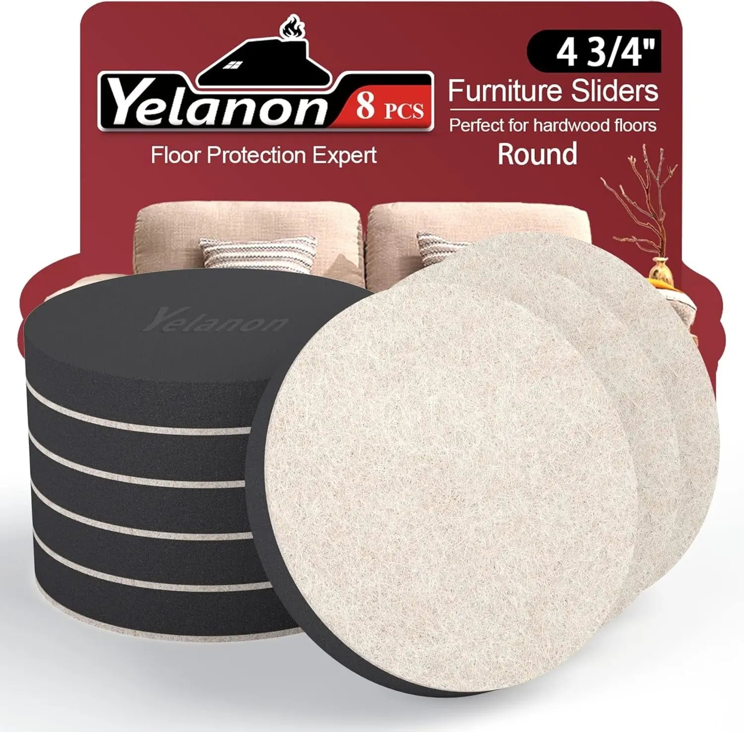 Premium 16-Piece Heavy-Duty Furniture Sliders - 3.5” Square Brown Pads for Carpet Protection and Easy Moving-Allen Cozy Haven Store