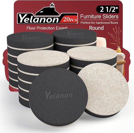 Premium 16-Piece Heavy-Duty Furniture Sliders - 3.5” Square Brown Pads for Carpet Protection and Easy Moving-Allen Cozy Haven Store