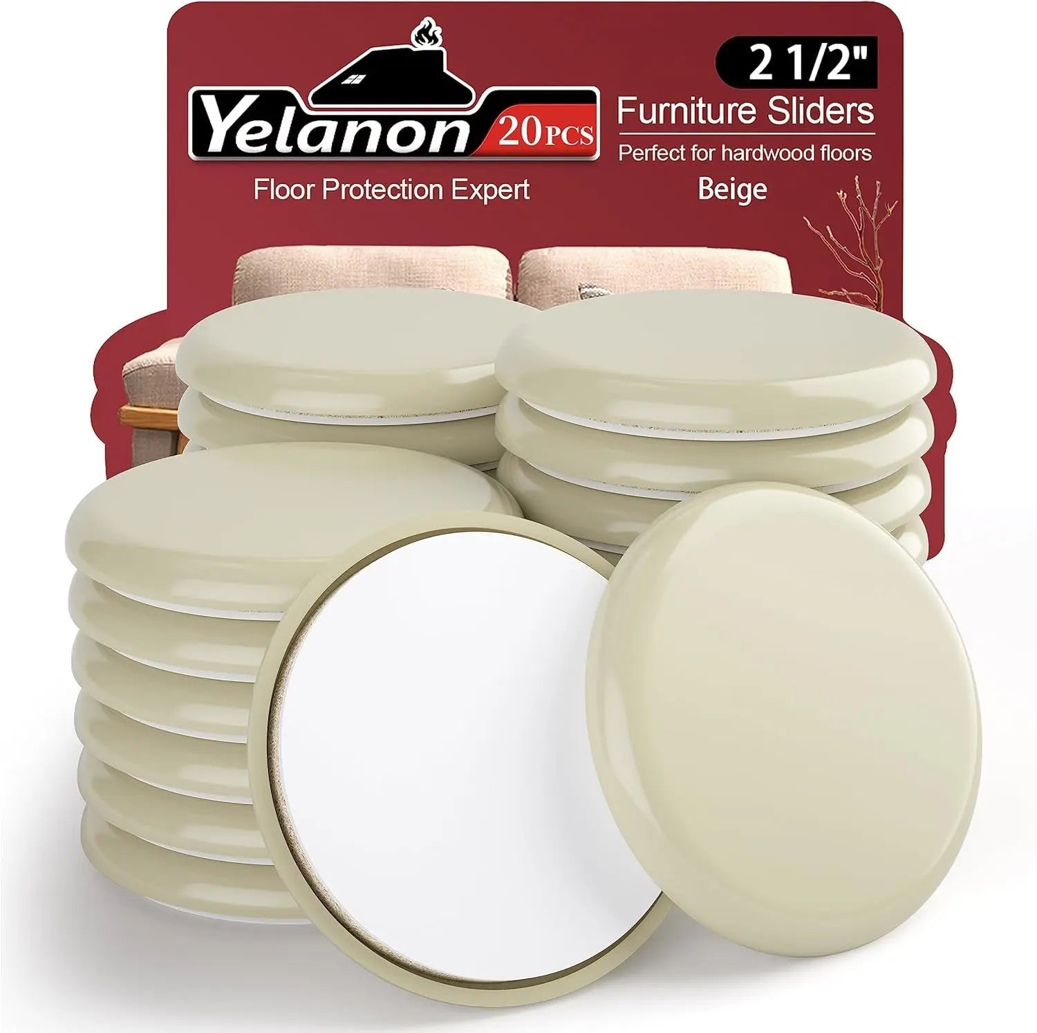 Premium 16-Piece Heavy-Duty Furniture Sliders - 3.5” Square Brown Pads for Carpet Protection and Easy Moving-Allen Cozy Haven Store