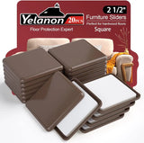 Premium 16-Piece Heavy-Duty Furniture Sliders - 3.5” Square Brown Pads for Carpet Protection and Easy Moving-Allen Cozy Haven Store