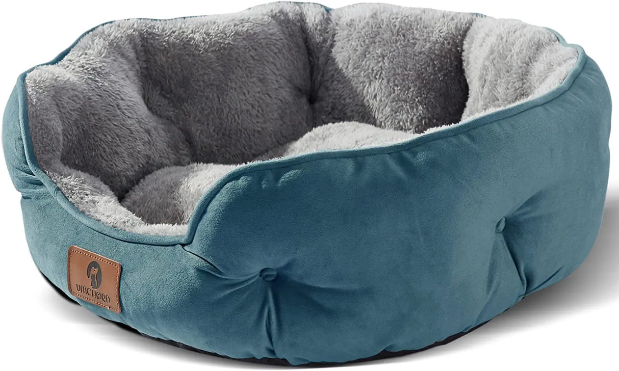 Premium 20-Inch Small Dog and Cat Bed - Extra Soft, Machine Washable, Anti-Slip, and Water-Resistant Oxford Base - Brown-Allen Cozy Haven Store